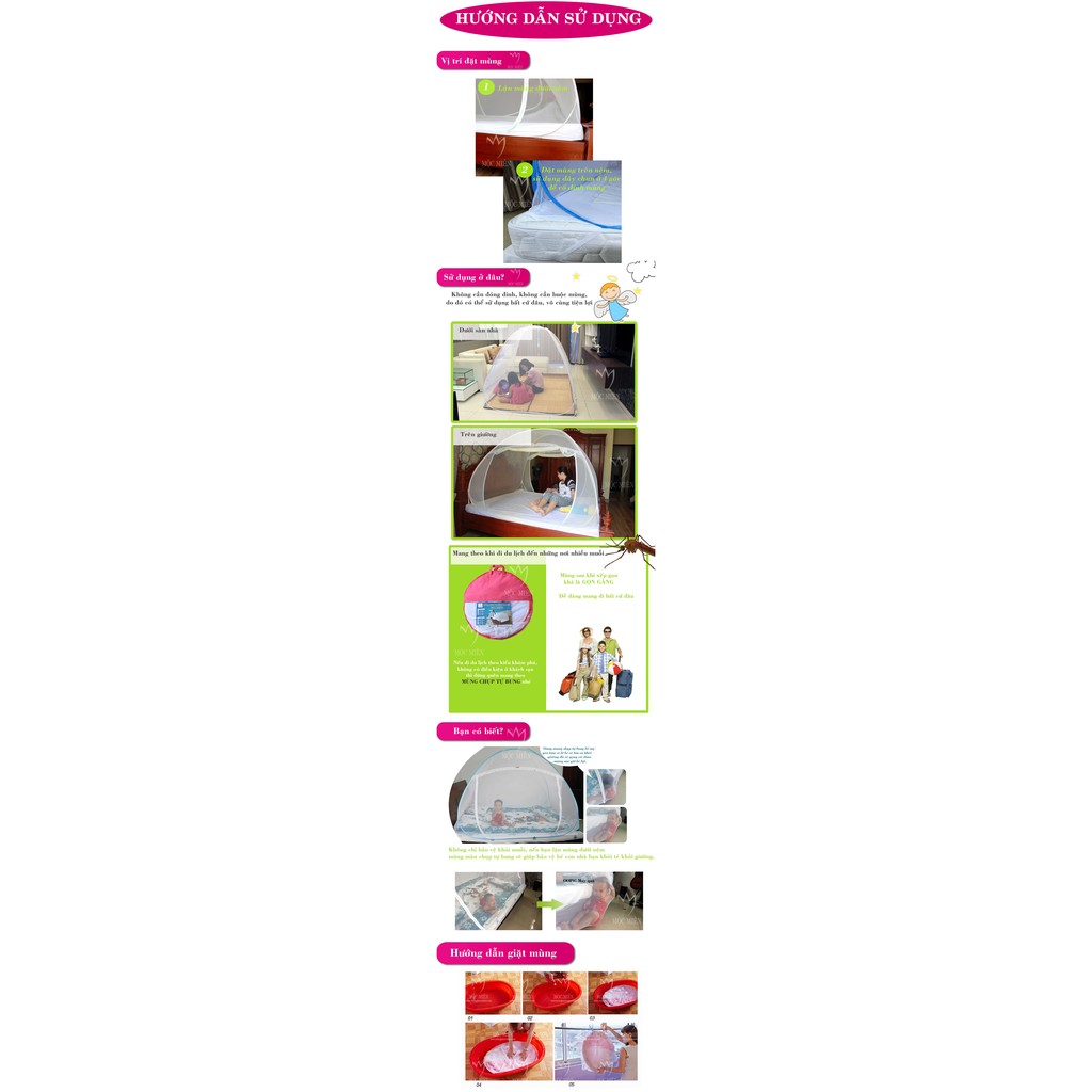 Mùng chụp tự bung cao cấp MỘC MIÊN