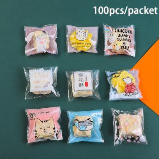 Set 100 túi đựng bánh kẹo trong suốt tự dính tiện dụng