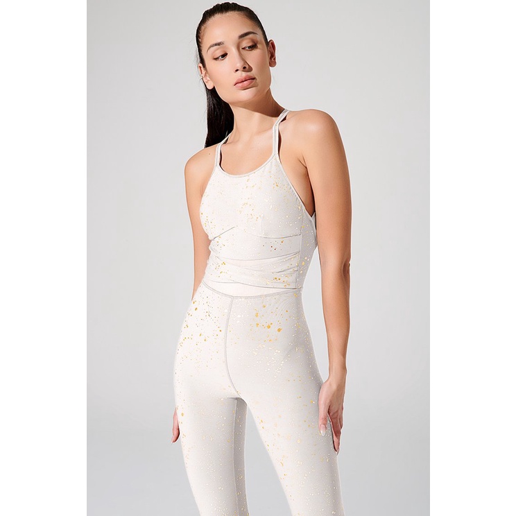 OLABEN Bộ tập liền yoga gym thiết kế ánh nhũ Aleyn Jumpsuit