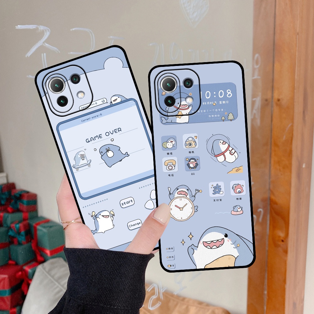 Ốp Xiaomi Mi 11 5G / Mi 11 Lite 5G / Mi 11 Lite 5G NE in hình nền cá mập đáng yêu giá rẻ