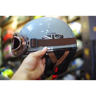 Combo Mũ Napoli Pug + Kính dây phi công Harley