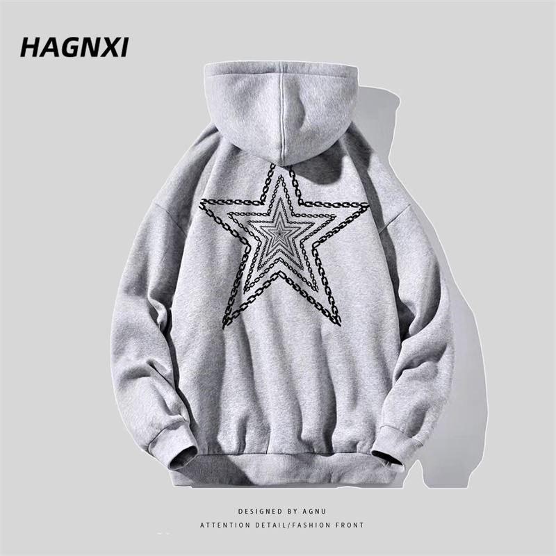 NRVP Áo Khoác Hoodie Tay Dài Dáng Rộng In Họa Tiết Phong Cách Hàn Quốc Dành Cho Nam Nữ