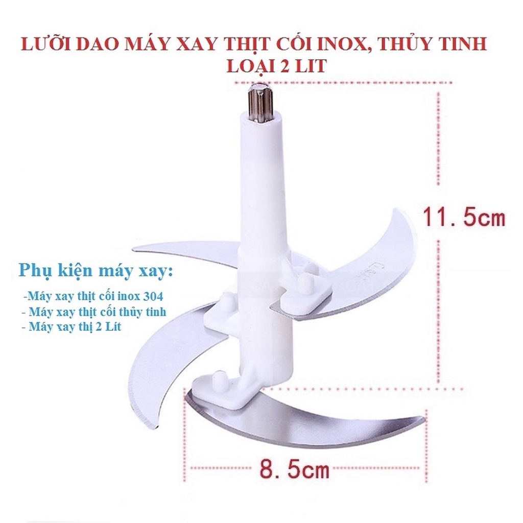 HÀNG LOẠI 1-Lưỡi Dao Máy Xay Thịt Inox, Lưỡi Dao Thay Thế Cao Cấp Cho Máy Xay Dung Tích 2L