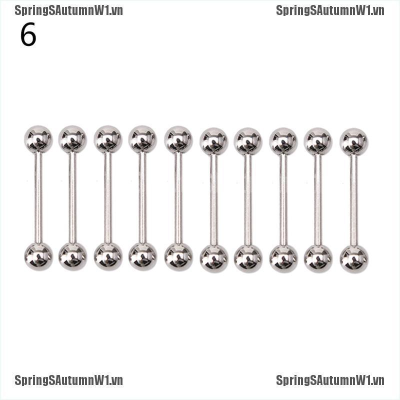 Bộ 10 Khuyên Cơ Thể Bằng Thép Không Gỉ Phong Cách