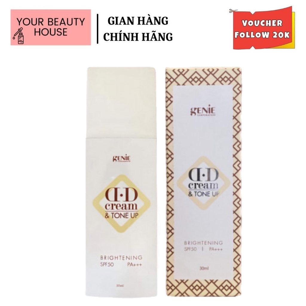 Kem Nền Chống Nắng Genie DD Cream & Tone Up Brightening SPF50 PA+++ 30ml Hàn Quốc