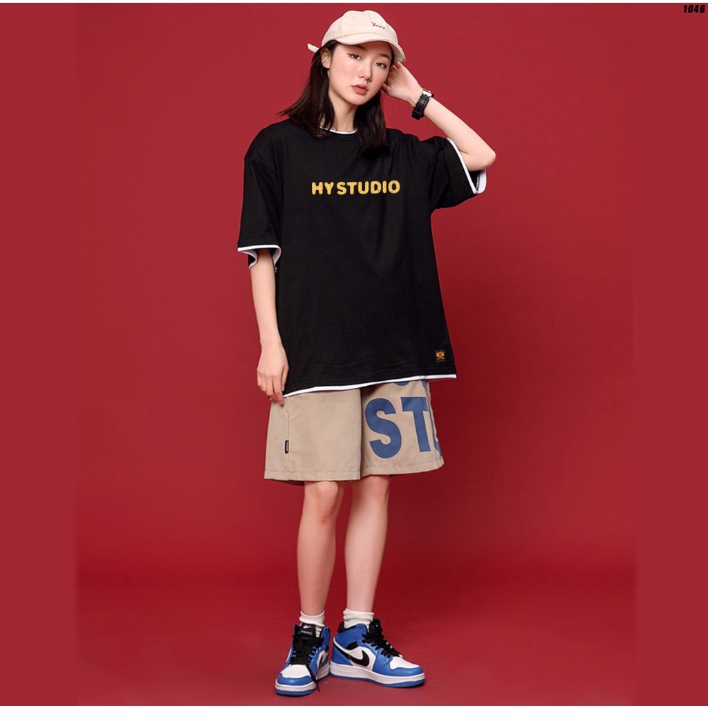 Áo phông unisex form rộng tay lỡ Ly bia 1046 HY KOREA