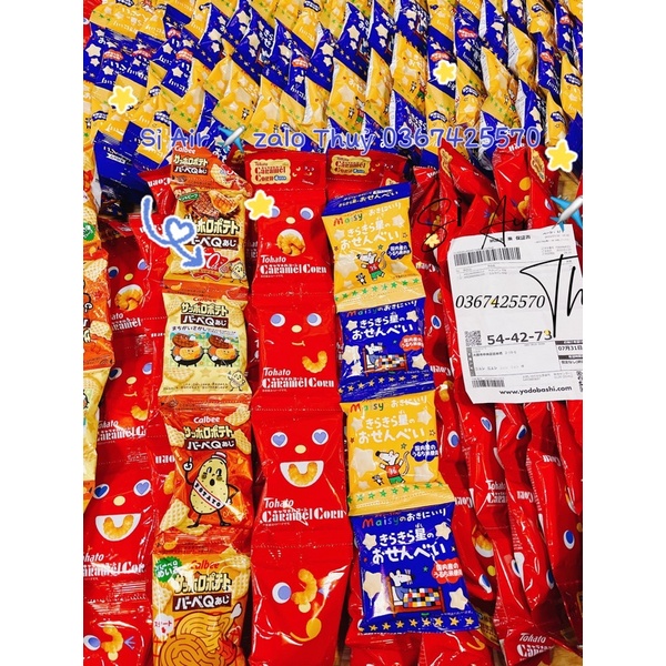 Bim bim dây / Bánh snack calbee / tohato dây ăn dặm - snack 4 gói của Nhật
