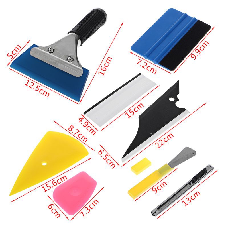 ❤❤ 8Pcs Car Window Tint Wrapping Vinyl Tools Squeegee Scraper Applicator Kits Set