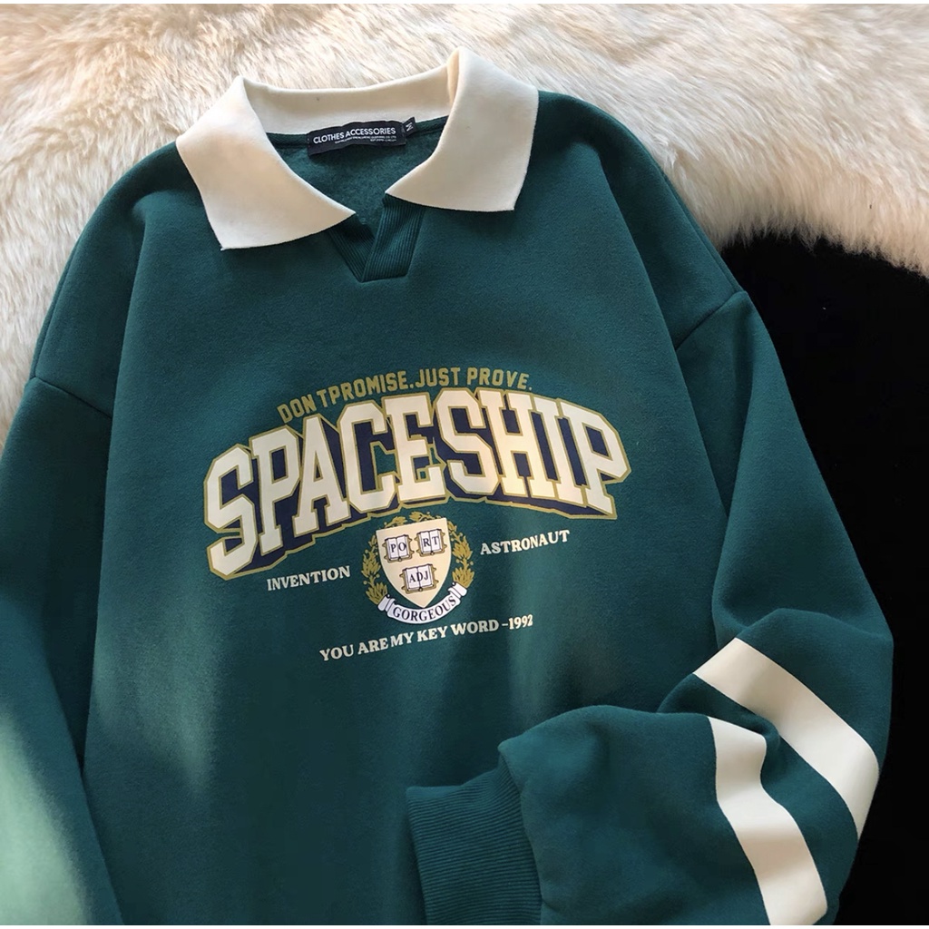 Áo Sweater nỉ bông SPACESHIP unisex nam nữ (Ảnh thật/Có sẵn)