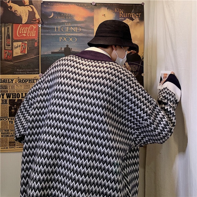 [HÀNG ORDER] Áo khoác Cardigan nam hoạ tiết sọc zigzag style Hàn Quốc | BigBuy360 - bigbuy360.vn