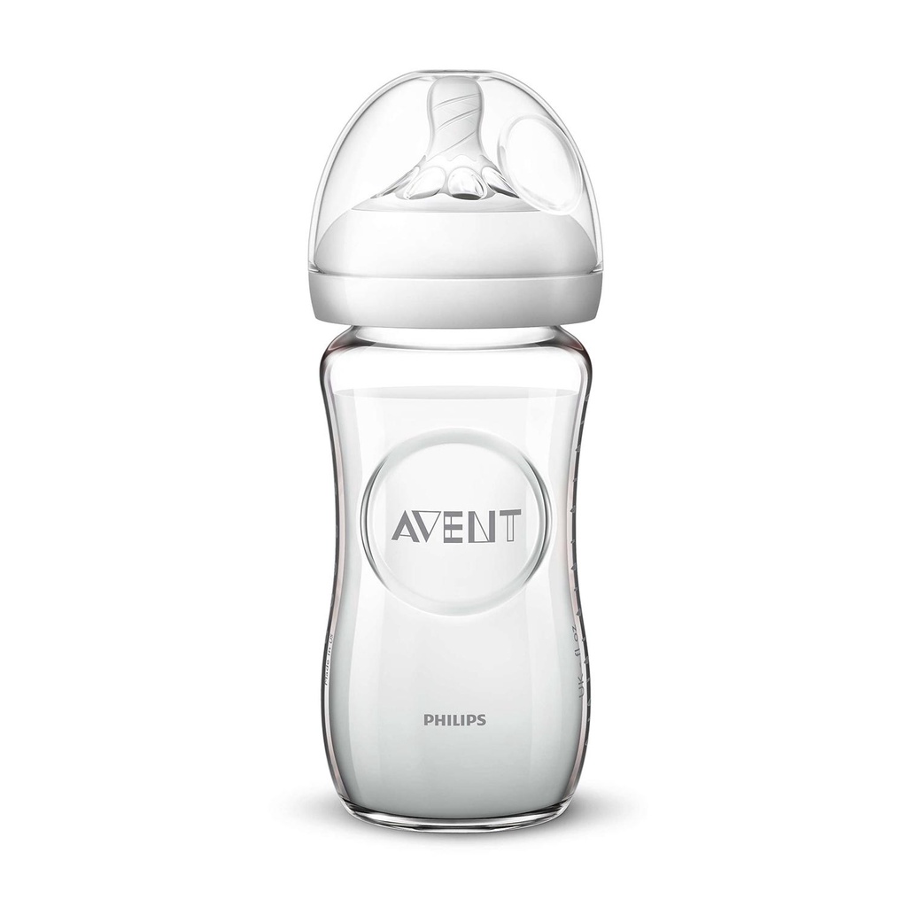 Philips Avent bình sữa thủy tinh mô phỏng tự nhiên 240ml bé từ 1 tháng SCF673/13