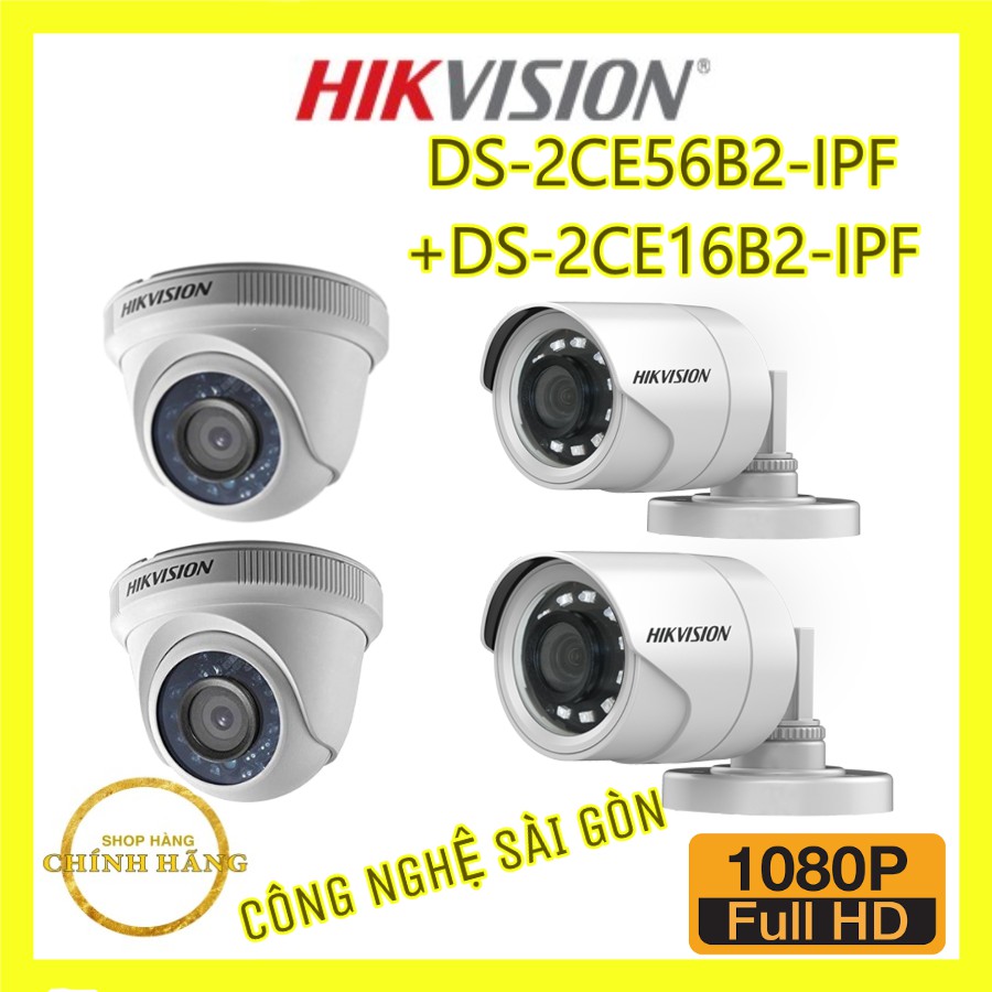 TRỌN BỘ 2 CAMERA HIKVISION DS-2CE56B2-IPF + 2 CAMERA HIKVISION DS-2CE16B2-IPF