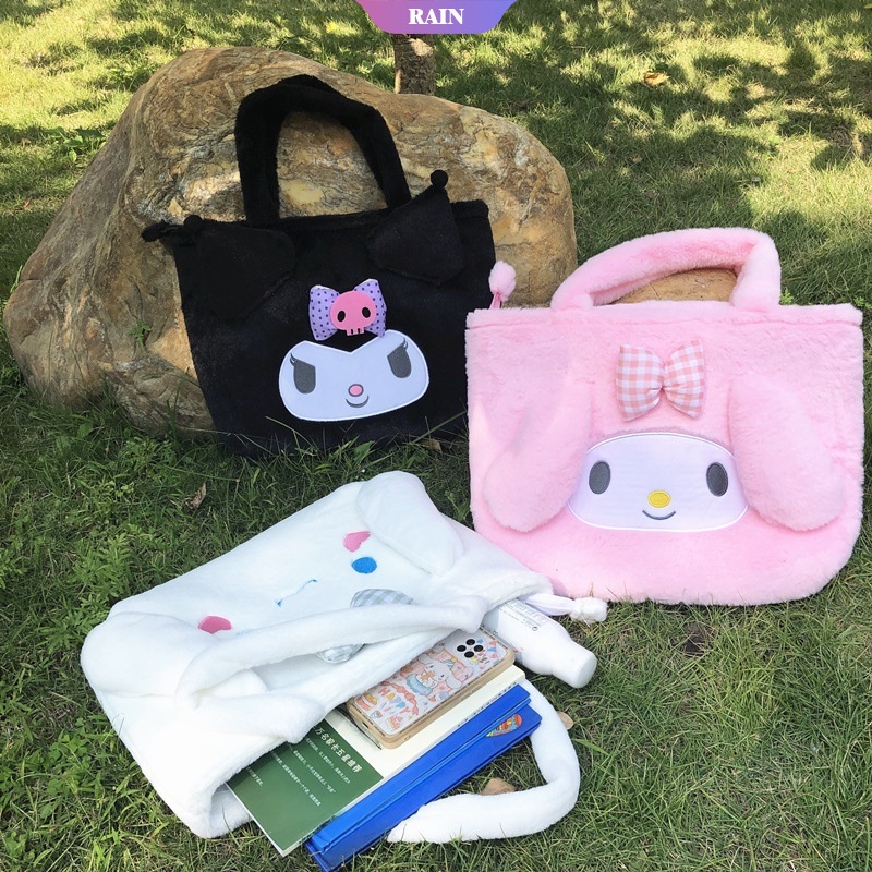 SANRIO Túi Xách Đeo Vai Vải Bông Kích Thước Lớn In Hoạt Hình Cinnamoroll My Melody Kuromi Đáng Yêu Đựng Laptop [RAIN]