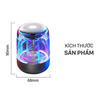 Loa bluetooth mini C7 600mAh trong suốt bass vòm tích hợp đèn LED hỗ trợ thẻ nhớ TF