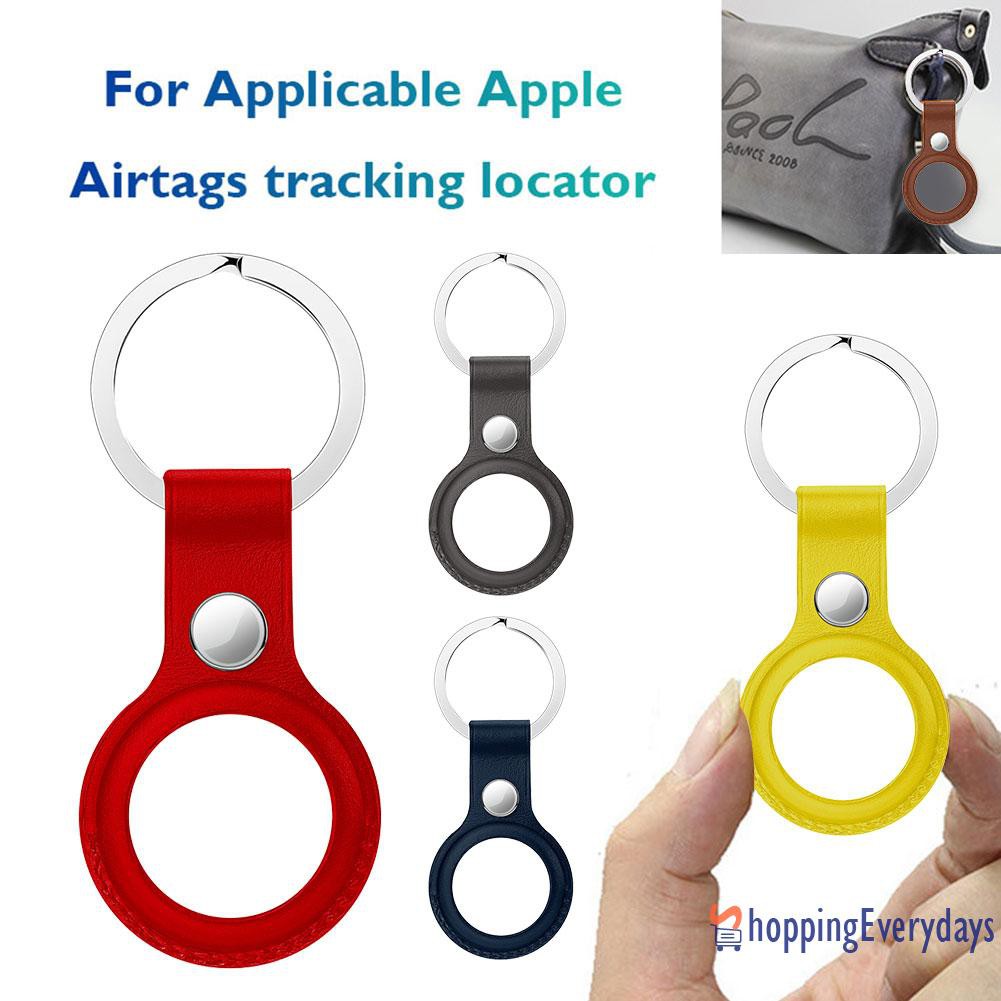 【sv】 Locator Tracker Protective Cover PU Leather Keychain Case for Apple Airtag