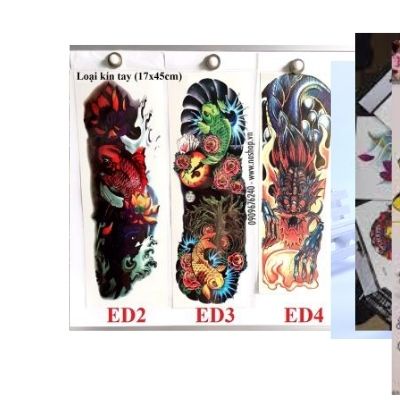 Hình xăm dán con quỷ full tay ,nửa lưng