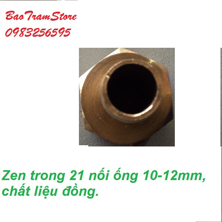 Nối co đuôi chuột ren trong 21 nối ống 12mm