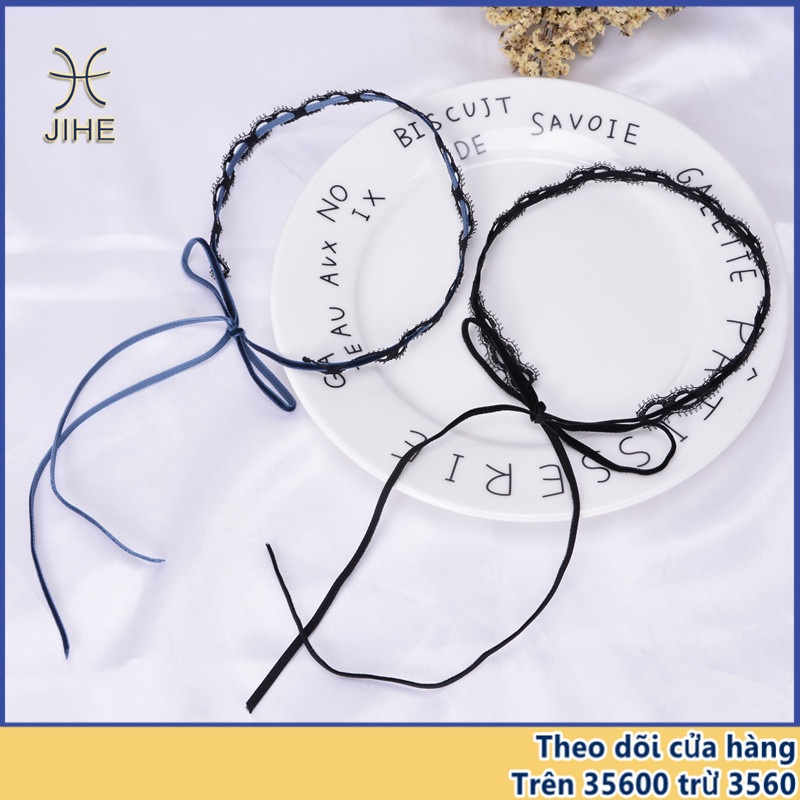【JIHE】Vòng Cổ Choker Phối Ren Hình Lông Mi Thời Trang Nhật Hàn