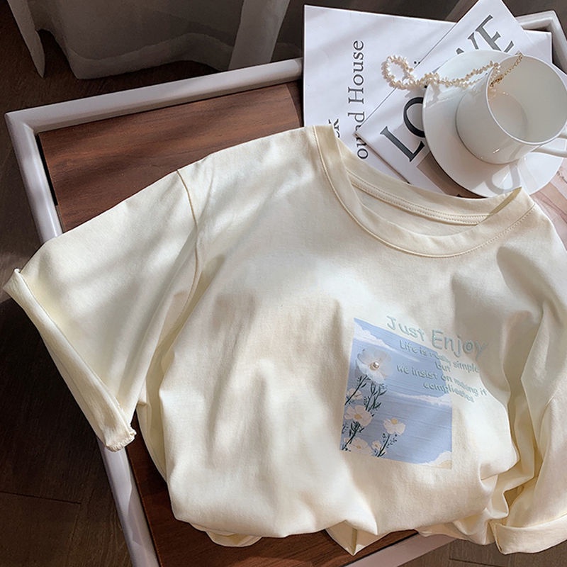 Áo Thun Tay Ngắn In Họa Tiết Dễ Thương Thời Trang Mùa Hè Cho Nữ