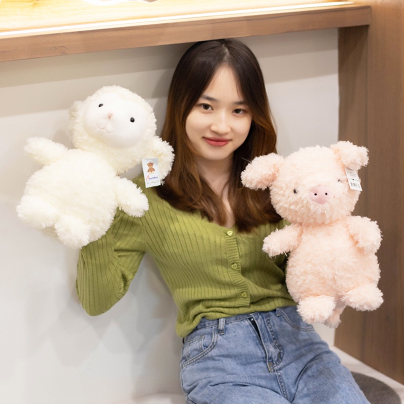 Thú Nhồi Bông Hình Heo/Thỏ/Cừu Cỡ Nhỏ Dễ Thương Dùng Làm Quà Tặng Sinh Nhật Cho Bé