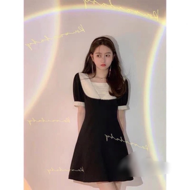 VÁY XOÈ PHỐI CỔ TRẮNG