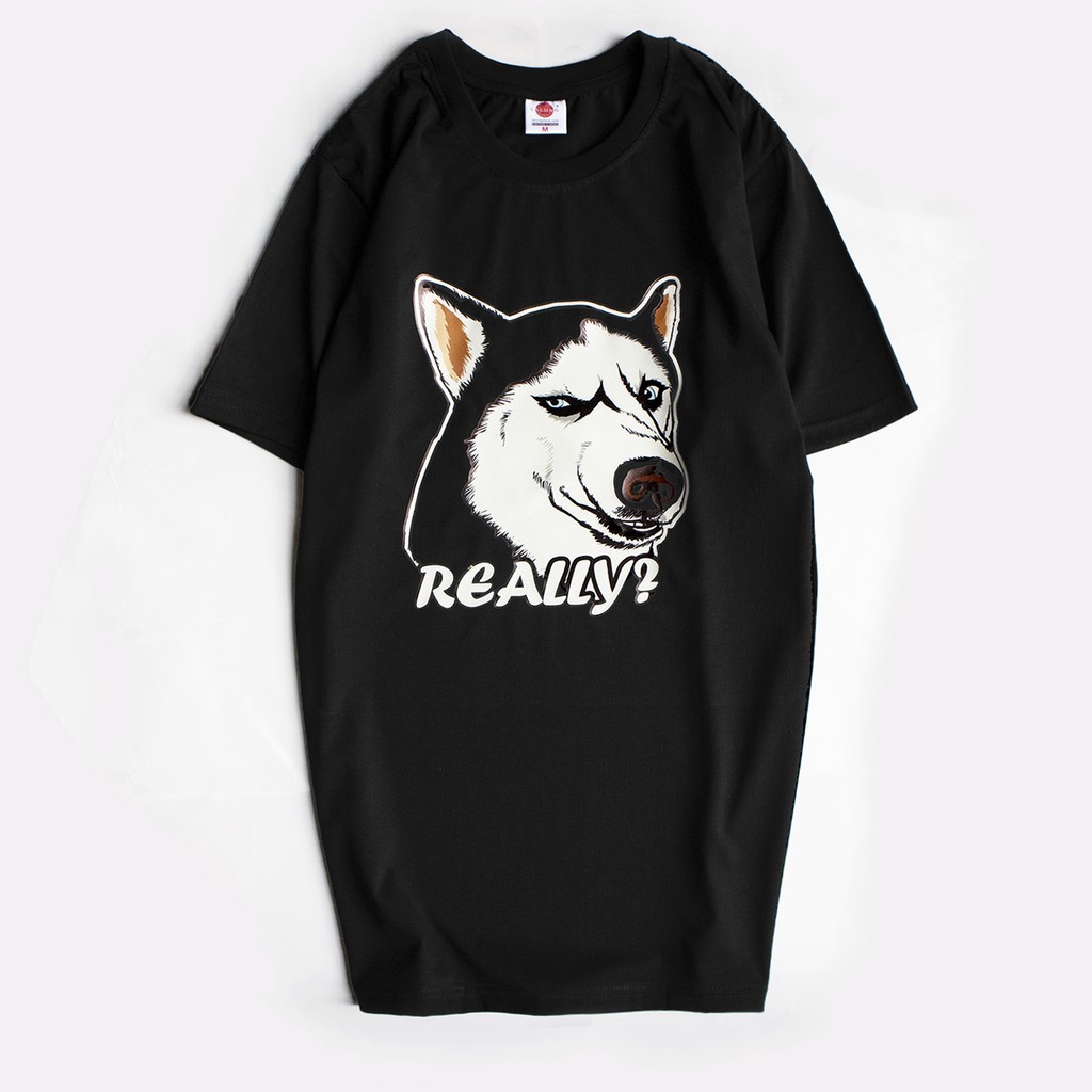 Áo Phông Cotton Unisex Hoạ Tiết Husky Mã 193