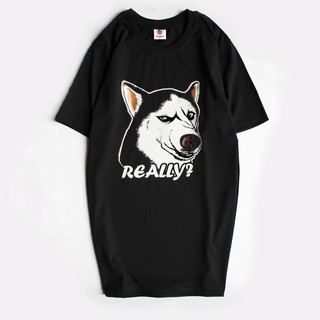 Áo phông cotton unisex hoạ tiết husky mã 193