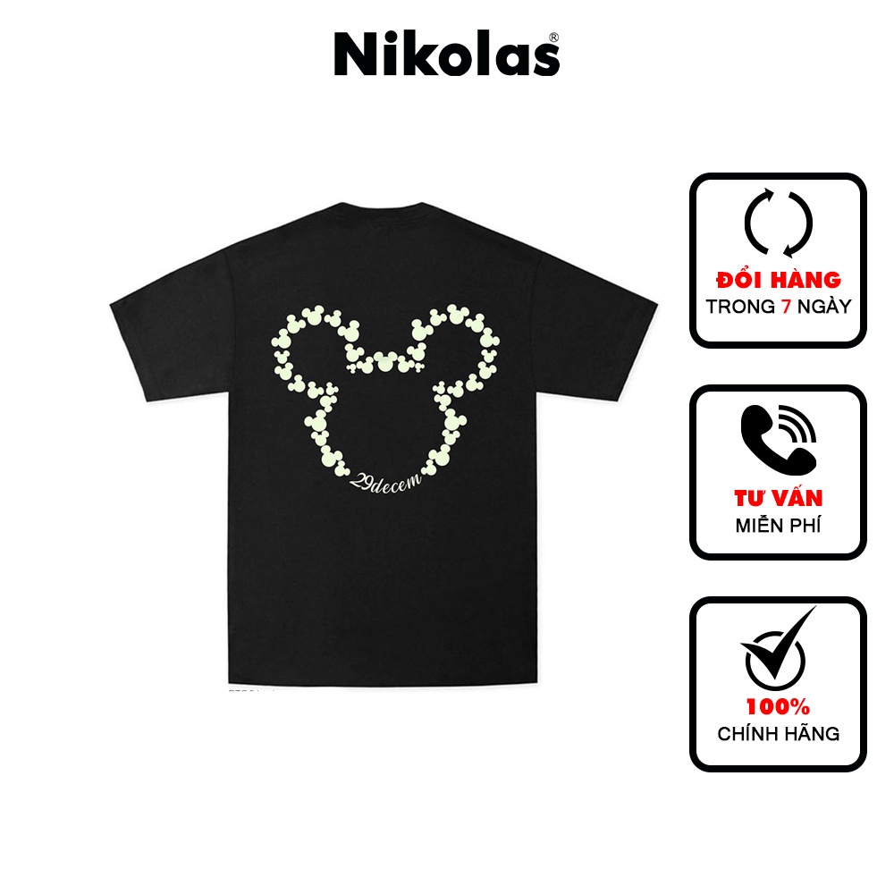 Áo Unisex Nikolas 100% Cotton Mickey Dạ Quang