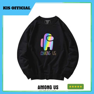 Áo Sweater Phản Quang 7 màu Among_US chất Nỉ Nam Nữ Dài tay Unisex in hiệu ứng Hologram TATO