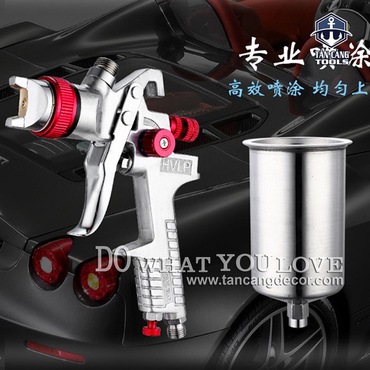 Súng Phun Sơn Gravity Feed HVLP E300 700 cc Bình Trên