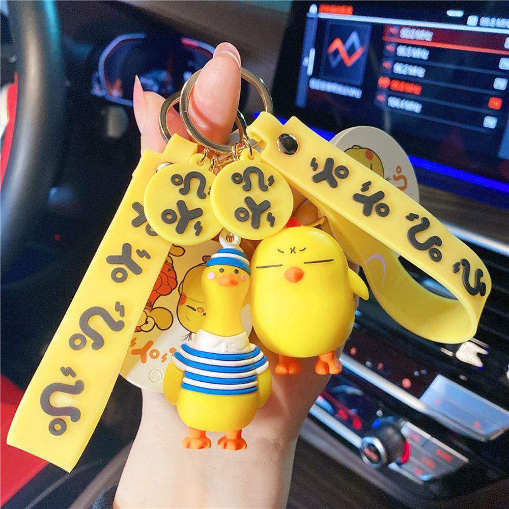 DARNELL Móc Khóa Hình Gà Con Hoạt Hình Đáng Yêu