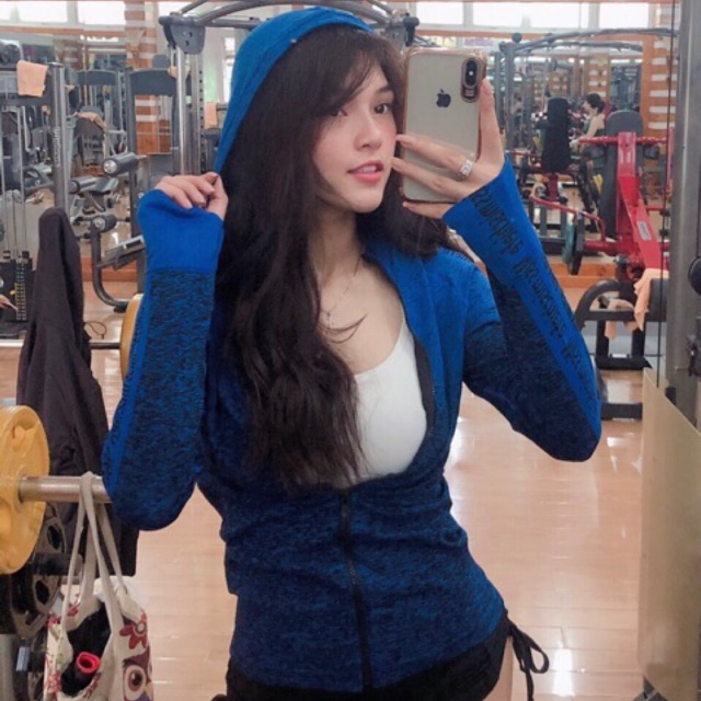 ÁO KHOÁC TẬP GYM NỮ TAY CHỮ MỚI