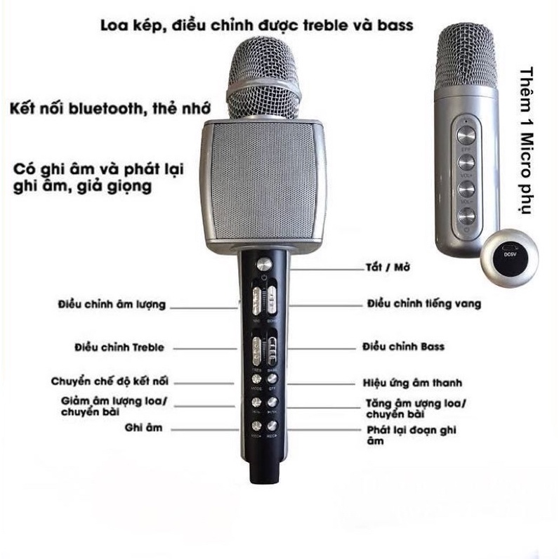 Micro karaoke kiêm loa bluetooth YS98 - Tuyệt Đỉnh Song Ca