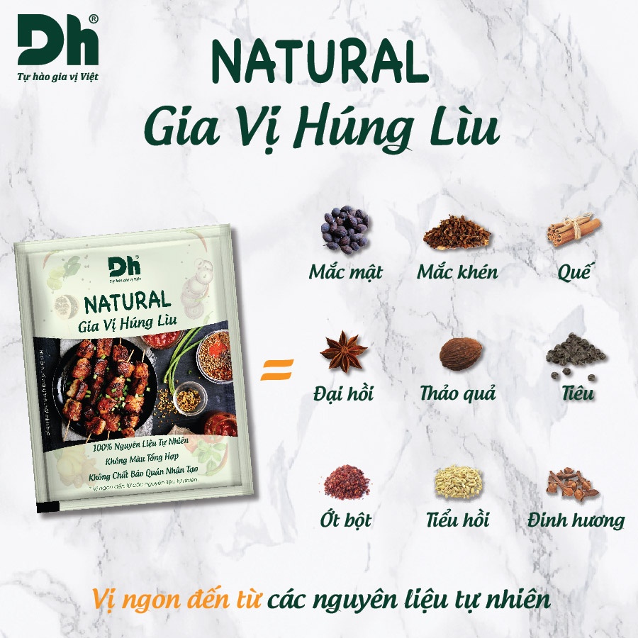 Gia vị Natural Húng Lìu tẩm ướp gia vị Gói 10G - Tự hào gia vị Việt