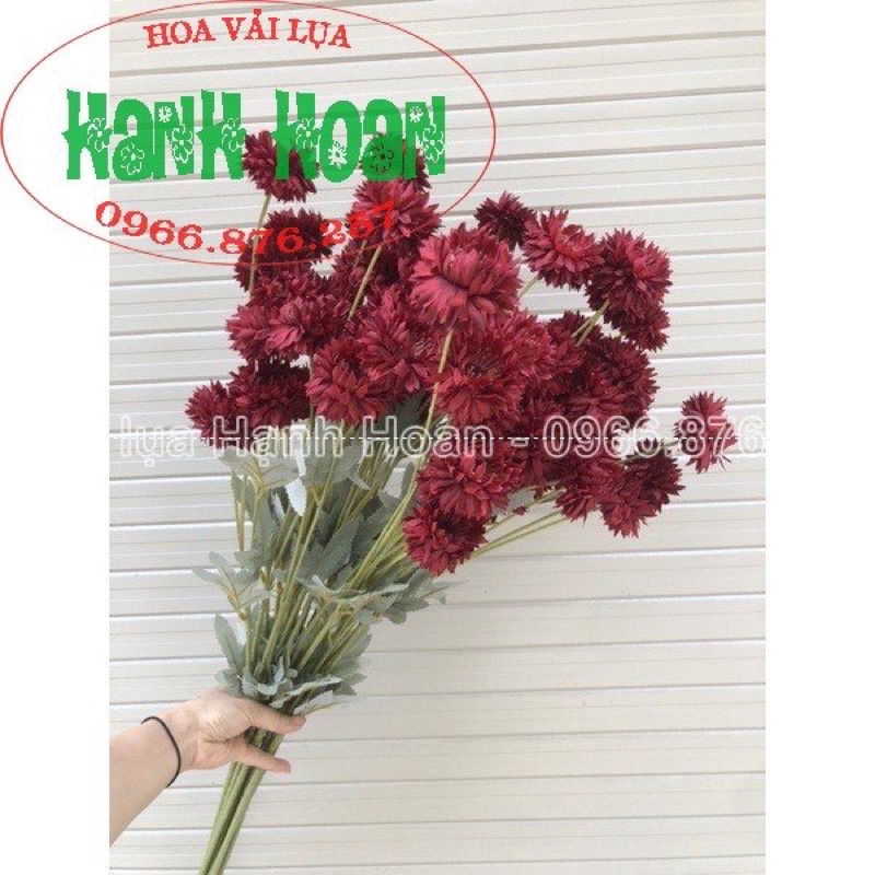 Cành hoa Cúc Bất Tử 8 bông cao 80cm hàng loại 1-Hoa lụa, hoa giả