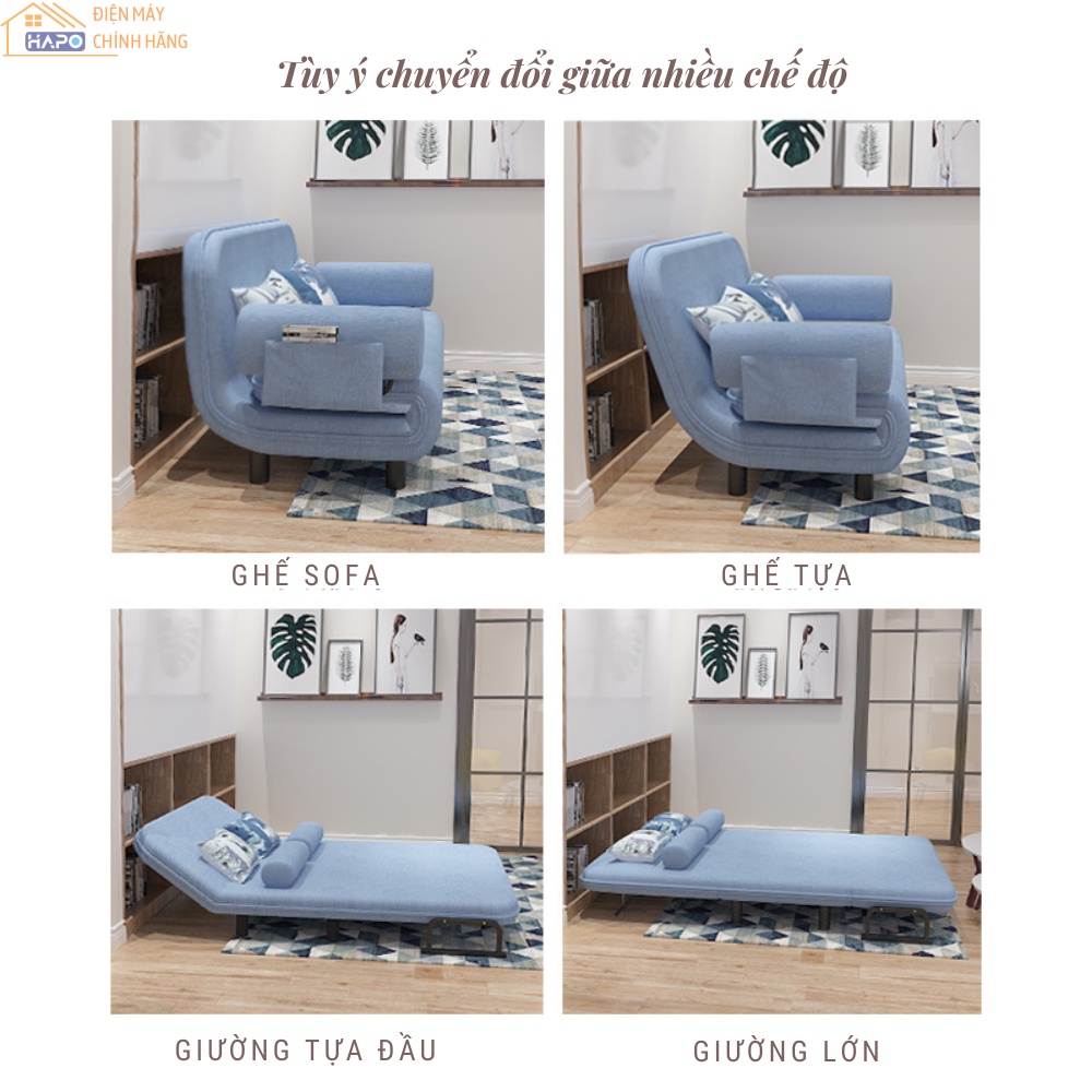 Ghế Sofa Giường Gấp Gọn HP77 Kích Thước 100*190cm, Sofa Bed Ghế Ngả Thành Giường Cao Cấp Di Chuyển Dễ Dàng
