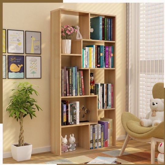 KỆ SÁCH 5 TẦNG CAO 1m2 - XƯƠNG RỒNG - CHỮ U 8 NGĂN - 2 GIAN 11 NGĂN - TỦ GỖ GP107 ĐA NĂNG