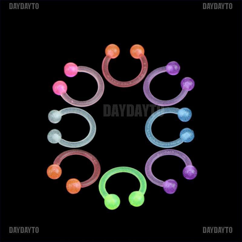 Set khuyên xỏ mũi/ môi/ tai/ cơ thể bằng acrylic dạ quang