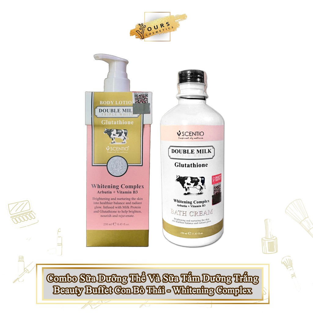 Combo Sữa Dưỡng Thể và Sữa Tắm Dưỡng Trắng Bò Thái Beauty Buffet - Trọn Bộ Lotion và Sữa Tắm Beauty Buffet