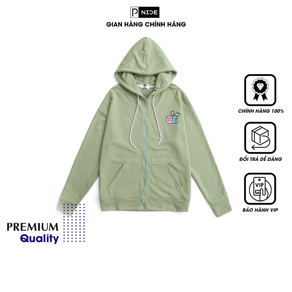 - Áo khoác sweater nam nữ tay dài form rộng màu xanh bơ cao cấp PNICE