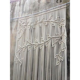 Rèm macrame lá trang trí