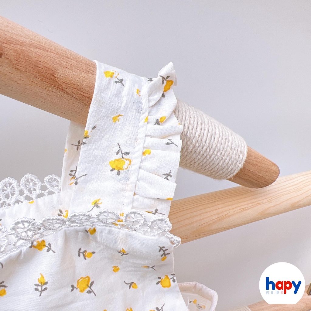 Đồ bộ bé gái 2 dây HAPYKIDS, cho bé từ 0 đến 6 tuổi chất vải thô thoáng mát B916b