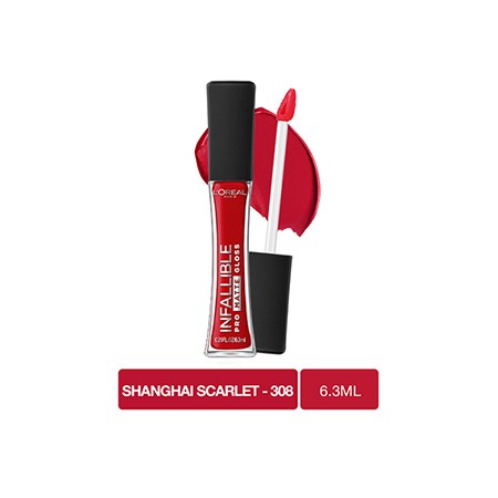 Son Kem Lì Lâu Trôi L’ORÉAL Pro-Matte Liquid Lips Màu 308 Shanghai Scarlet