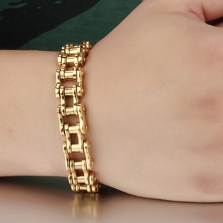 (Chắc Chắn-Kiểu Linh Hoạt) Lắc Tay Nam Xích Xe Máy Titanium Cao Cấp- Dùng tắm rửa không phai màu