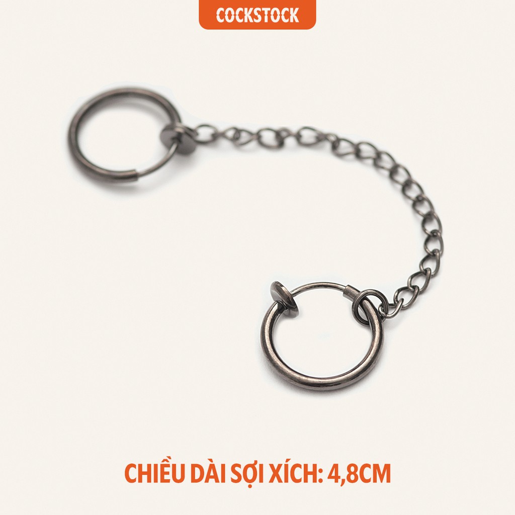 Khuyên xích kẹp tai nối 2 lỗ DOUBLE CHAIN HOOP EARCUFF (giá 1 chiếc)