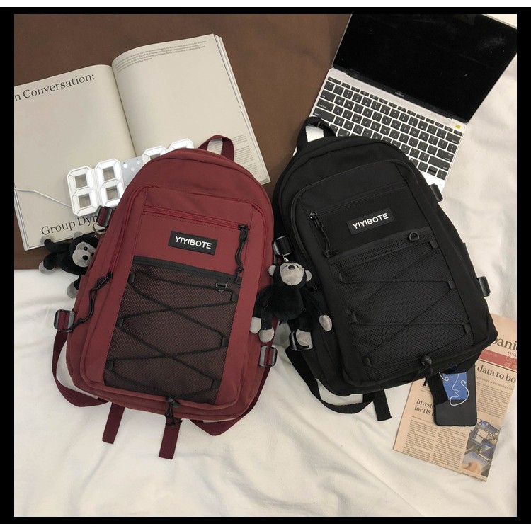 Balo đi học YIYIBOTE nam nữ du lịch thời trang, Balo nữ đẹp cao cấp unisex đựng vừa laptop hàn quốc MS06