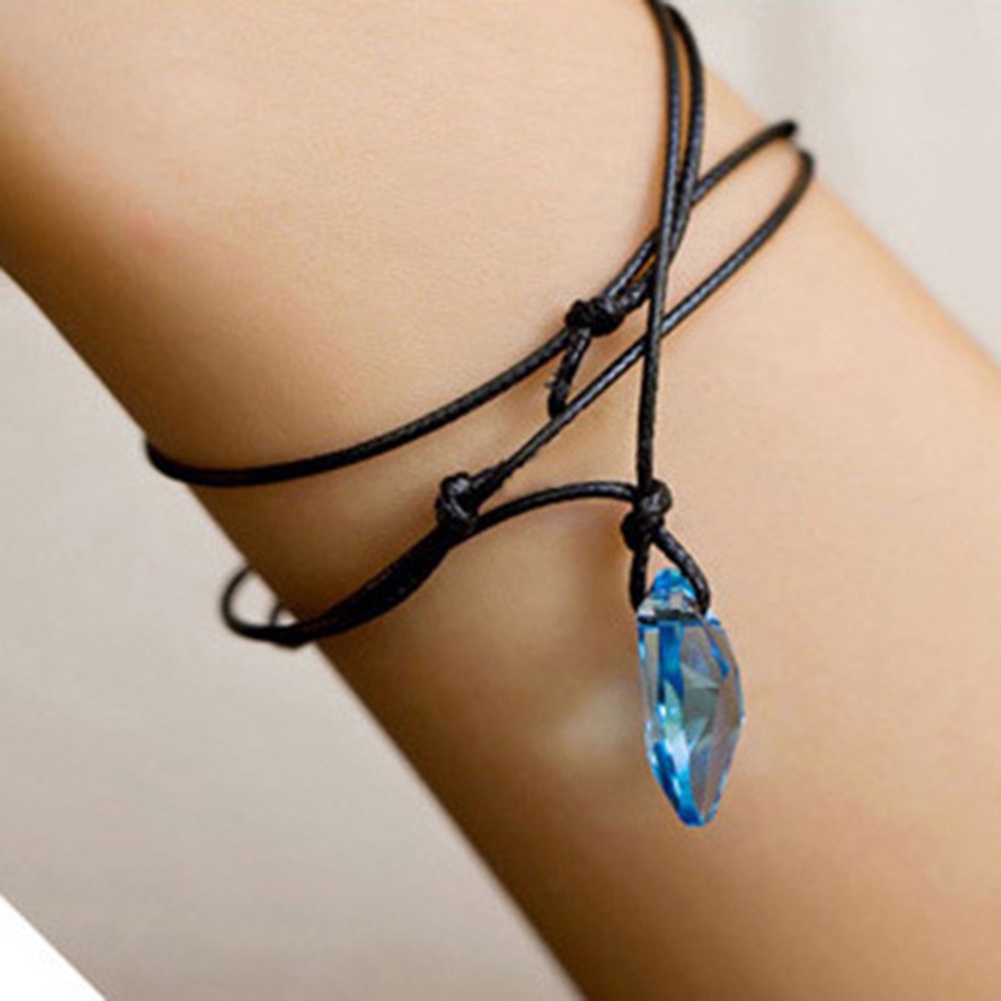 Dây chuyền mặt đính đá pha lê giả có thể điều chỉnh thời trang cho nam nữ