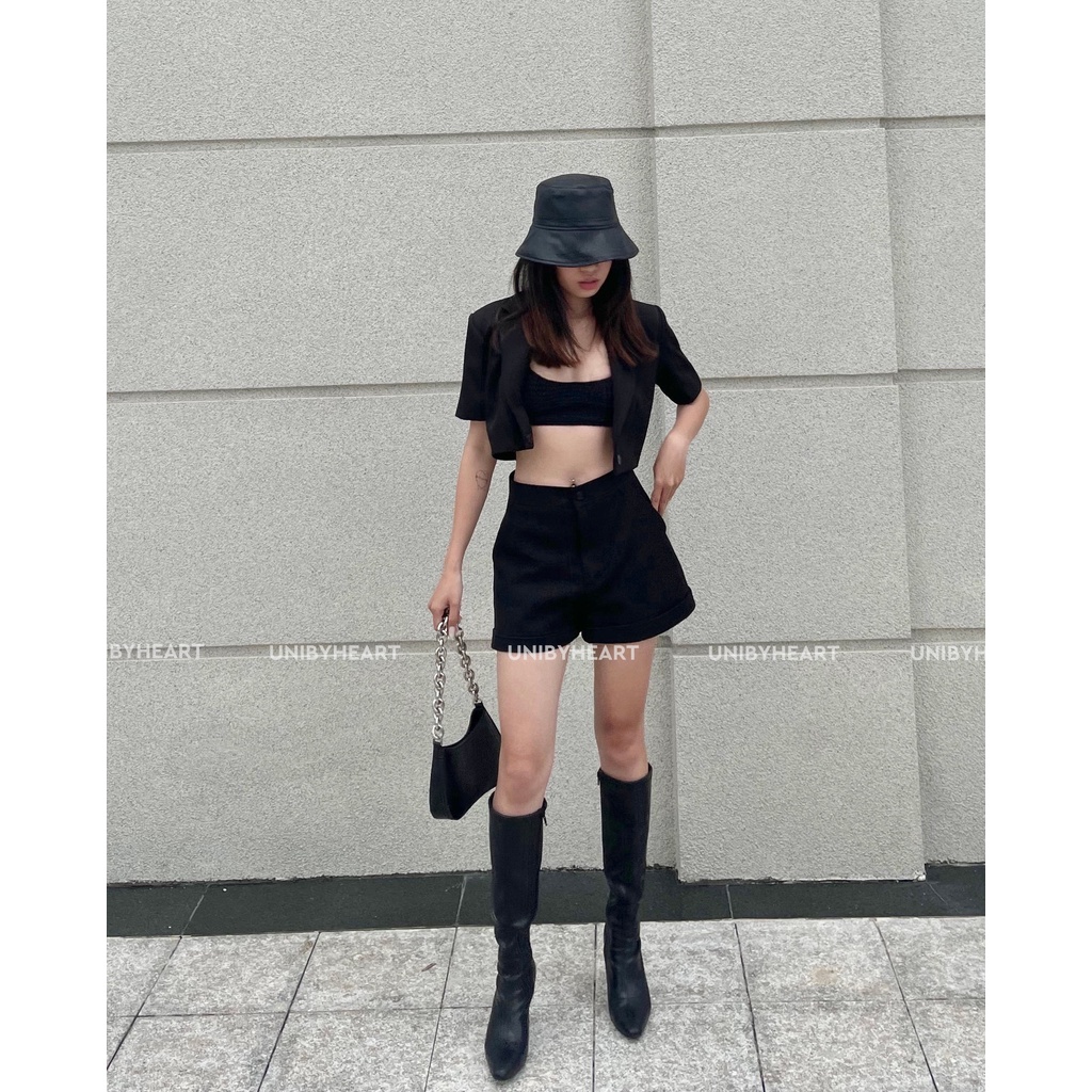 Quần short nữ cạp cao Cira Short QS013 chất liệu dày dặn, thiết kế dáng suông trẻ trung - Uni By Heart