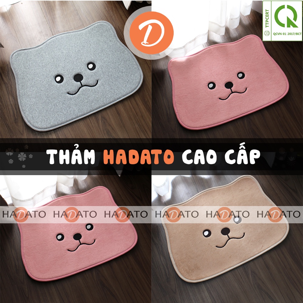 Thảm chùi chân thảm lau chân hình Mặt Gấu chất liệu mềm mịn - carmi deco hàn quốc -CM1