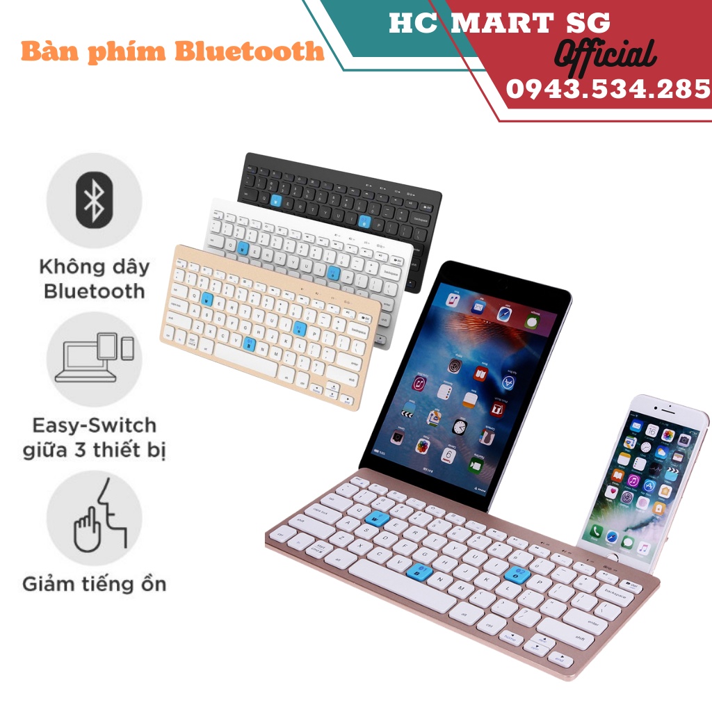 Bàn Phím Rời Máy Tính Bảng Bluetooth Kaw HB191A Cao Cấp, Sử dụng Các Loại Thiết Bị Thông Minh, Bảo Hành Uy Tín